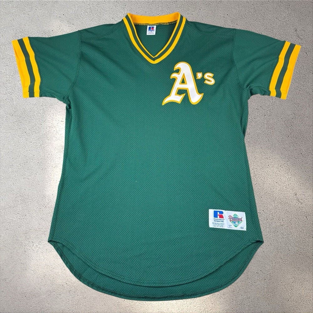Vintage Russell Athletic Oakland Athletics Diamond Collection Jersey Sz 44 Green